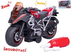 Motorka skrutkovacia s efektmi červená 20 cm - český obal