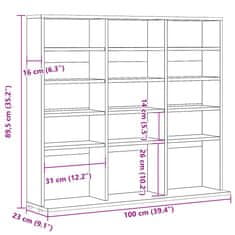 Petromila vidaXL CD skrinka dub artisan 100x23x89,5 cm kompozitné drevo