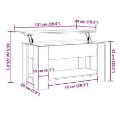 Vidaxl Konferenčný stolík staré drevo 101x49x52cm spracované drevo