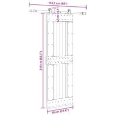 Vidaxl Posuvné dvere so sadou kovania 70x210 cm borovicový masív