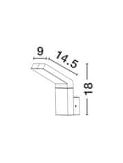 Nova Luce NOVA LUCE vonkajšie nástenné svietidlo PARK hliník tmavo šedá akrylový difúzor LED 6W 3000K 220-240V 120st. IP54 AC vr. driveru 711024