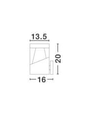 Nova Luce NOVA LUCE vonkajšie nástenné svietidlo LOCK hliník tmavo šedá biely a číry akrylový difúzor LED 12W 220-240V 45st. IP54 3000K alebo 4000K 813101