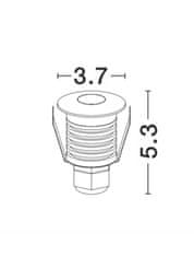 Nova Luce NOVA LUCE vonkajšie zapustené svietidlo do zeme BANG nikel satén hliník LED 1W 3000K 3V IP67 dĺžka kábla 1.80m použite driver 9020170 9019212