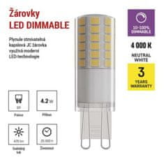 EMOS LED žiarovka Classic JC / G9 / 4,2 W (40 W) / 470 lm / neutrálna biela