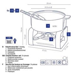 Kela Súprava na syrové fondue KL-16665 Roman keramika čierna 9 kusov
