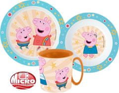 Stor Jedálenský set Peppa Pig, mikro plastový set s hrnčekom 350 ml