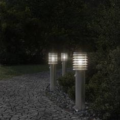 Petromila vidaXL Vonkajšia stojaca lampa senzor strieborná 60cm nehrdzavej. oceľ