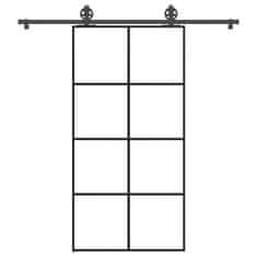 shumee vidaXL Posuvné dvere s kovaním ESG sklo a hliník 102,5x205 cm