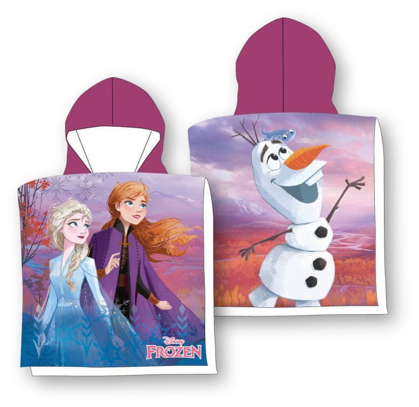 FARO Pončo Ľadové Kráľovstvo Anna Elsa Olaf Bavlna - Froté, 55/110 cm