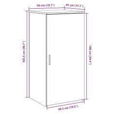 Vidaxl Úložná skriňa Dub dymový 50x45x103,5 cm Konštrukcia dreva