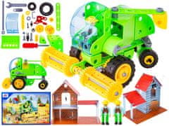 shumee Stavebné bloky FARMER SET 153 El. Poľnohospodárske vozidlá, kombajn, stodola, traktor na odskrutkovanie a otáčanie 8v1