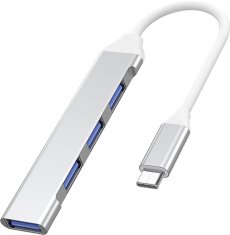 PremiumCord Hub USB-C na USB3.2 A + 3x USB2.0 A, hliníkové púzdro