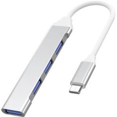 PremiumCord Hub USB-C na USB3.2 A + 3x USB2.0 A, hliníkové púzdro