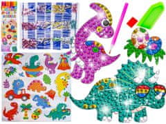 shumee Diamantová výšivka Mosaic Diamantové nálepky DINOSAURS Sada 18 nálepiek