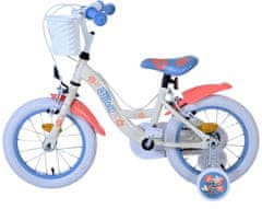 Volare Disney Stitch detský bicykel pre dievčatá - 14 palcov - Krémová/Korálová/Modrá - Dve ručné brzdy