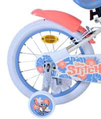 Volare Disney Stitch detský bicykel pre dievčatá - 16 palcov - Krémová/Korálová/Modrá - Dve ručné brzdy