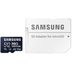 SAMSUNG Paměťová karta Micro SDXC 512GB PRO Ultimate + SD adaptér