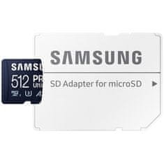 SAMSUNG Paměťová karta Micro SDXC 512GB PRO Ultimate + SD adaptér