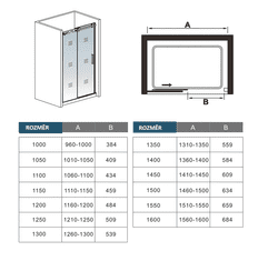 H K Posuvné sprchové dvere DIAMOND 146 – 150x195 L/P variant