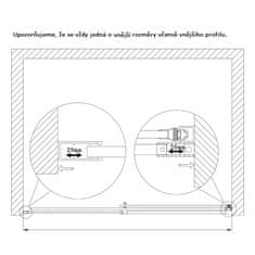 H K Posuvné sprchové dvere DIAMOND FROST 156-160x195 ľavý variant 