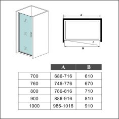 H K Sprchové dvere MELODY D1 80 jednokrídlové dvere 79 – 82x195