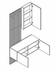 Bývaj s nami SK ERIKA predsieňová zostava s lamelami, biela/čierna