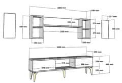 VerDesign ROAN obývacia stena, antracit / strieborná