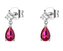 Brosway Strieborné visiace náušnice s kubickou zirkóniou Passion Ruby Fancy FPR119