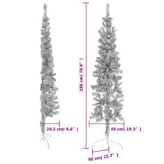 Vidaxl Umelý vianočný polovičný stromček s podstavcom strieborný 180cm