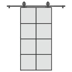 Vidaxl Posuvné dvere s kovaním ESG sklo a hliník 102,5x205 cm