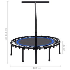 Vidaxl Fitness trampolína s rukoväťou 102 cm