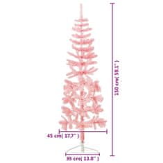 Vidaxl Umelý vianočný polovičný stromček so stojanom, ružový 150 cm