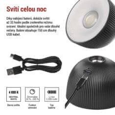 EMOS LED stolná lampa SOPHIE, dobíjacia, čierna