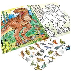 Dino World Maľovanky , 8ks pasteliek v látkovom peračníku