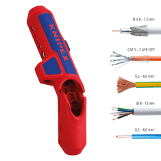 Autonar czech Odizolovací nástroj na vodiče ErgoStrip, pro průměry 8,0 -13,0 mm - KNIPEX 16 95 01 SB