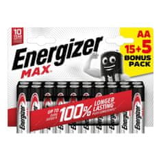 Energizer MAX Baterie - Tužka AA 15 + 5 kusů