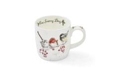 Vianočný porcelánový hrnček Wrendale Designs &quot; - One Snowy Day&quot; Vtáčiky 310 ml