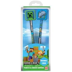 Minecraft set 2 ceruziek s topperom