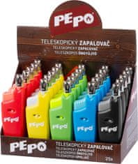 PE-PO Zapaľovač PE-PO, teleskopický, plynový, Sellbox 25 ks (25 ks)