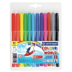 Centropen COLOUR WORLD 7550 trojhranné fixky, sada 12 farieb