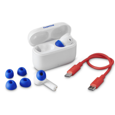 HAMA Bluetooth slúchadlá Passion Clear II, štuple, ANC, aplikácia, biela