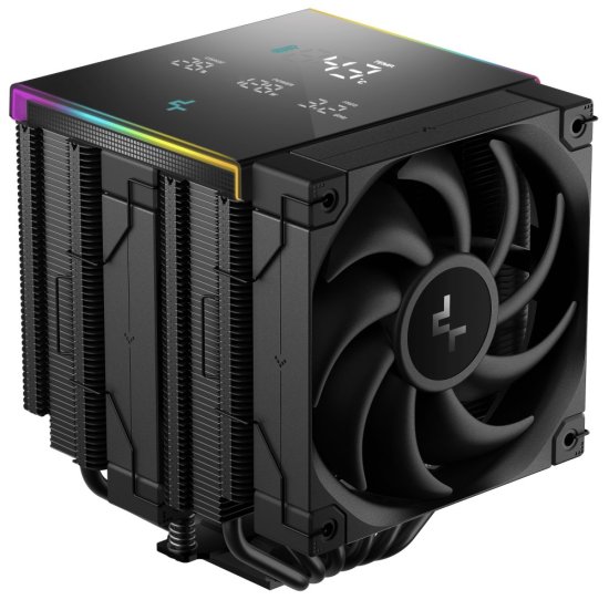 DEEPCOOL chladič AK620 Digital Pro / 2x120mm fan / 6x heatpipes / pre Intel aj AMD / čierny / digitálny display viac hodnôt