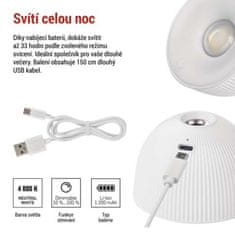 EMOS LED stolná lampa SOPHIE, dobíjacia, biela