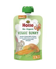 Holle Veggie Bunny Bio pyré mrkva, batáty a hrášok, 100 g (6 m+)