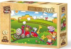 Art puzzle Drevené puzzle Zvierací vláčik 25 dielikov