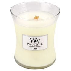 Woodwick Vonná sviečka váza Linen 275 g