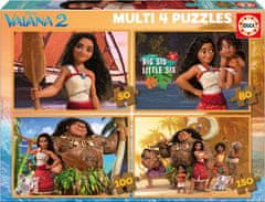 EDUCA Puzzle Vaiana 2, 4v1 (50,80,100,150 dielikov)