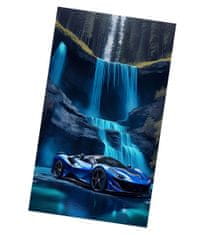 EXCELLENT Plážová osuška modrá 90x180 cm - Ferrari 488 Spider