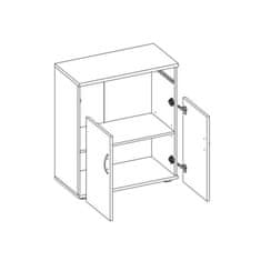 KONDELA Dvojdverová komoda so zásuvkou Lilly 11 - dub sonoma