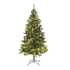 KONDELA Vianočný stromček s osvetlením Christmas Typ 5 LED450 180 cm - zelená